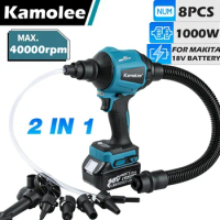 Kamolee 40500RPM Cordless Air Blower Dust Blower Inflator Vacuum Multifunction Rechargeable Blower For Makita 18V Battery
