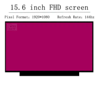 Replacement for ASUS ROG Zephyrus S15 GX502G GX502LXS GX502GV-PB74 15.6 inches FHD IPS LCD Display Screen Panel 40Pins (144Hz