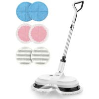 Cordless Electric Mop, Cordless Floor Cleaner Dual-motor Powerful Spin Mop w/Water Spray and LED Headlight
