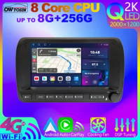 Owtosin QLED 2K Android 12 8G+256G Car Radio For Toyota Crown Majesta S170 1999-2007 360 Panoramic camera CarPlay GPS Stereo DAB