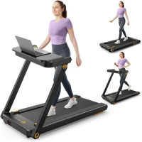 3 in 1 Foldable Treadmill with Removable Desk, Install Free Under Desk Treadmill, 3HP Powerful Walking Treadmill Freight free