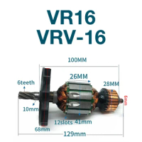 Rotor Armature for Hitachi VR16 VRV-16 Power Hammer Power Tools Accessories Replacement Rotor Armature Anchor