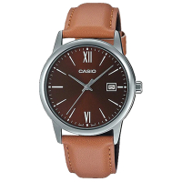 【CASIO 卡西歐】指針錶 皮革錶帶 生活防水 礦物玻璃(MTP-V002L-5B3)