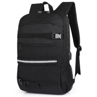 Arrival Skateboard Backpack Bag Anti-Theft Password Lock USB Charging Shoulder Bag Travel Longboard Bag Black