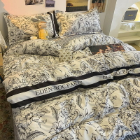 北歐風赫本床包四件組 黑白風四件組 床單被套枕套三件套