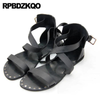 Rivet Open Toe Runway Famous Brand Designer Shoes Nice Men Gladiator Sandals Summer Waterproof Stud Casual Italian Native Beach