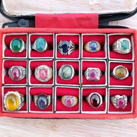 Paket Murah 15 Cincin Batu Permata Natural Asli Campur Ruby Safir Zamrud Garnet