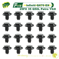 Kailey 20 ชิ้น ตัวล็อกสำหรับ Infiniti QX70 EX 25FX 35 Q50L Patro Y62l ตัวล็อกยึดบังโคลน ตัวล็อกซับใน
