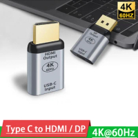 4K@60Hz USB Type-C Female to HDMI / DP Male Adapter Convertor For Macbook Chromebook Pixel Computer Laptop HDTV USB-C Adapter