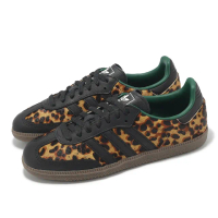 【adidas 愛迪達】休閒鞋 Samba OG W 女鞋 豹紋 德訓鞋 馬毛鞋面 黑 綠 愛迪達(JI2735)