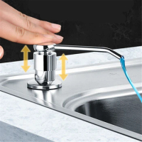 Kitchen Basin Liquid Soap Dispenser Kit Sink Soap Dispenser Pump Head with Extension Tube Press Detergent Bathroom Accessories