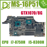 KEFU MS-16P51 Notebook Mainboard For MSI MS-16P5 GE63 Laptop Motherboard W/i5-8300H i7-8750H E1-2167M GTX1050Ti 1060 1070 P3200