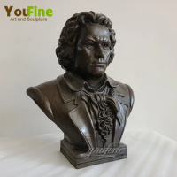 Bronze Ludwig van Beethoven Sculpture Beethoven Bronze Bust Statue For Home Office Classroom Decor Modern Art Bronze Crafts