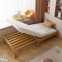 實木折疊床單人床1米2家用兒童伸縮床90cm無床頭抽拉床1.5米定制