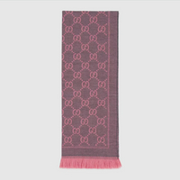 GUCCI 圍巾 Schal aus Wolle mit GG Motiv