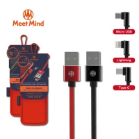 Meet Mind正反插手遊L充電傳輸線Lightning/ Type-C/ Micro USB 1.2M (2色)
