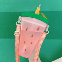 Kids Drinking Bottle Watermelon Shaped Popsicle Cup Ice Cream Sealing Lid Water Bottle Water Cup Drinking Cup Drinkware