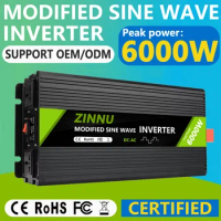 Full powe Modified Sine Wave Inverter 6000W DC12V 24V 48V input to AC100V110V 220V 230V 240V output Car Power Inverter Converter
