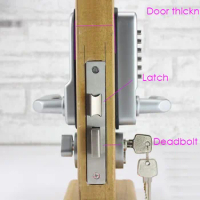 Lock pick Waterproof lever handle mechanical code door lock with keys,stain nickel OS209B