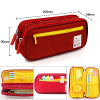 3 colors Canvas Student Pencil Cases Large Capacity Multi-layers Organizer for Office Stationery Pencil Bags School Supplies