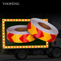 VOOFENG Arrow Printed Car Sticker for Road Safety Reflective Tape Warning Tape for Safety Mark 5cmX3m RS-6490