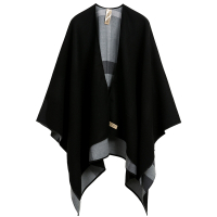 【BURBERRY 巴寶莉】 BURBERRY 衣服樣式披巾 (黑/灰色)