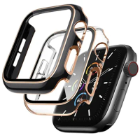 Case For Apple Watch Series 7 6 SE 45mm 41mm 44mm 40mmTempered Glass Screen Protector For iWatch 5 4 Applewatch 3 42mm 38mm