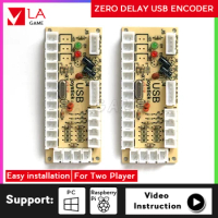 2 player arcade diy zero delay encoder to PC Rasberry Pi arcade game arcade stick keyboard mame game console diy kit