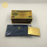 100 pcs/lot CHINESE FIVE HUNDRED MILLION HONGKONG Gold Dollar Bill Gold Banknote Colorful for nice g