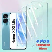 4Pcs Tempered Glass For Huawei Honor 90 70 Lite 80 GT Full Cover Screen Protector Honor X9 X8 X7 X6 X8A X7A X6A Protective Glass