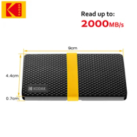 KODAK Portable SSD X200 Pro 1TB 2TB NVME External PSSD 2000MB/s 10Gbps Hard Drive 512GB Externo USB3.1 Type-C for Laptops PS4 PC