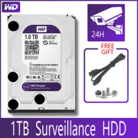 WD PURPLE Surveillance 1TB Hard Drive Disk SATA III 64M 3.5" HDD HD Harddisk For Security System Video Recorder DVR NVR CCTV