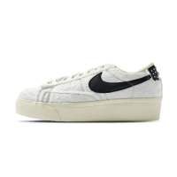 【NIKE 耐吉】W Blazer Low Platform 女鞋 白黑色 厚底 增高 毛料材質 運動 休閒鞋 DO2115-133