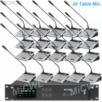 MiCWL Upscale Digital Wireless 24 Desktop Gooseneck Cardioid Microphone Conference Meeting Room System A10M-A117-T24