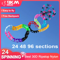 9KM Snake Kite Spinning Line Laundry Soft Inflatable Kite Outdoor Hanging Best 30D Ripstop Nylon Fabric with Bag