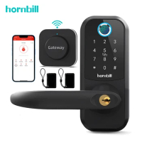 Hornbill Fingerprint Wifi Smart Door Lock Electronic Remote Unlock Digital Keyless Entry Locks Handle Home Security Protectio