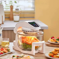 Glass Air Fryer Household Fume-Free Deep Frying Pan Multi-Functional Convection Oven Visual Chips Machine Air Fryer Oven