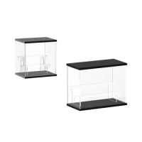 Acrylic Display Case Easy to Assemble Countertop 2 Tier Display Box Stand for Doll Mini Toys Collectibles Action Figures Jewelry