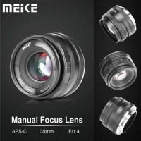 Meike 35mm f1.4 APS-C Large Aperture Manual Lens for Fuji X Mount Camera X-A10 X-A3 X-A5 X-A7 X-T1 X-M2 X-T5 X-T10 X-T2 X-T20