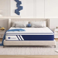 Queen Size Mattress, 10 Inch Queen Hybrid Mattress in a Box with Gel Memory Foam, Individual Pocket Springs for Pressure Relief