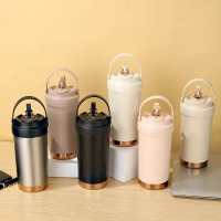 Minuman Sejuk Panas 500ml Cawan Kopi Perjalanan Salutan Seramik dengan Straw Cawan Tumbler Kopi Vaku