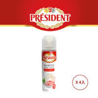 【PRESIDENT總統牌】總統牌噴式鮮奶油 250GX4入/組(乳製品第一品牌)