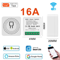 Tuya Smart Switch Smart Life App Wifi Mini 16A DIY Light Switches 2 Way Wireless Smart Home With Alexa Google Home Voice Control