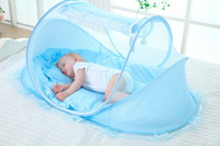 嬰兒蚊帳罩寶寶蒙古包免安裝可摺疊支架有底嬰童沙發床蚊帳罩0-3歲 交換禮物