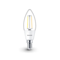 【Philips 飛利浦】5入3W E14 蠟燭燈 尖清 黃光 全電壓 尖頭 燈絲燈
