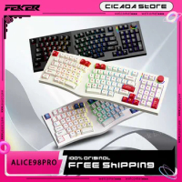 New FEKER Alice98Pro Mechanical Keyboard 3Mode Wireless Alice Keyboards Hot-Swap RGB Custom Ergonomi