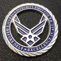 US Air Force Silver Coin Integrity First Service Before Self Excellence In All WE Do Commemorative Token Coins