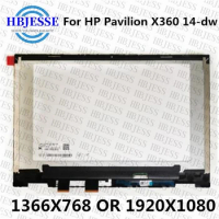 14" FHD HD For Hp Pavilion X360 14-DW Series 14-dw 14-dw0001ua LCD Laptop Touch Screen Display Replacement Assembly With board