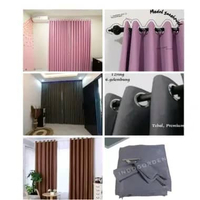 Gorden Blackout Gorden Jendela Polos 150 cm x 220 cm Merah