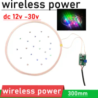 DC 12V 24V 300mm Remote Wireless Power Charging Module Coil Inductive Charge Transmitter Module + Led Lamp receiver TX &amp; RX